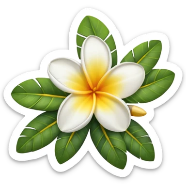Frangipani flower emoji sticker