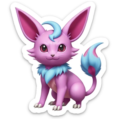 Nidorino-Espeon-Skitty-Pokémon-Fakémon-hybrid-creature (full body) sticker