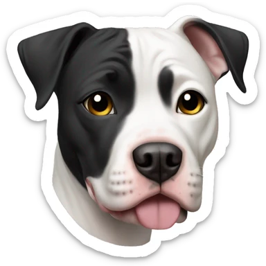 Black and mostly white pit bull sticker