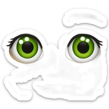 Optometra de ojos verdes y cabello negro largo sticker