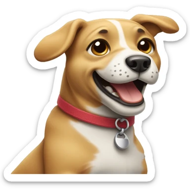 Dog dancing and celebrating sticker