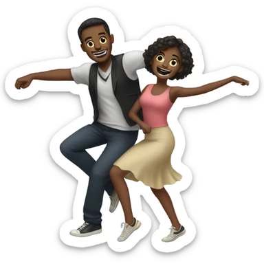 Two guys and one girl dancing  sticker