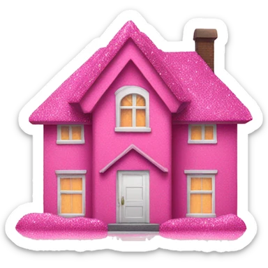 Pink house with glitter sticker