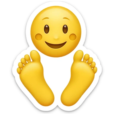 Happy Yellow Emoji Face with Feet sticker