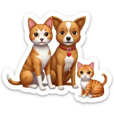 Dog and cat at beach  sticker
