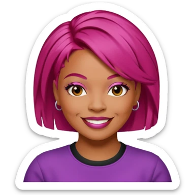 Tionne T-Boz Watkins with short magenta red hair sticker