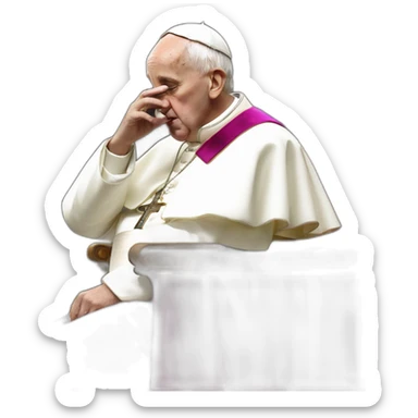 the pope innocently snorting lines sticker