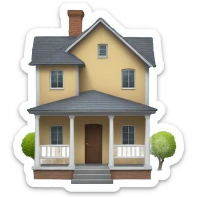 house with roof separated from rest of building and levitating on air sticker