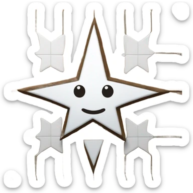 star with square tile in the middle sticker