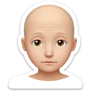 shy no hair circle face  sticker