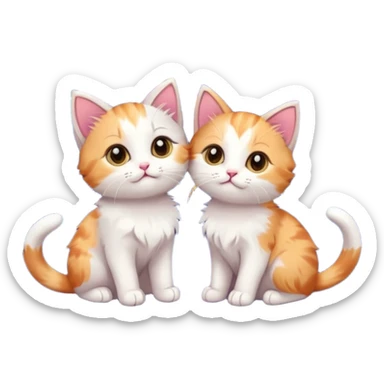 Cute kittens with pretty fireworks sticker