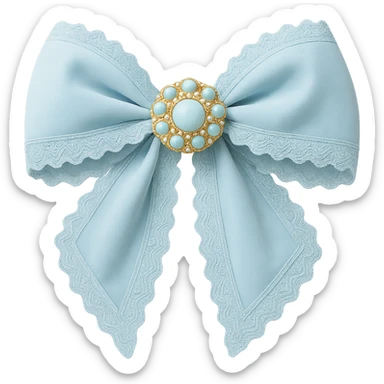 Make the gothic bow and accessories pastel blue, keep lace and velvet details, photorealistic style, keep background transparent. sticker