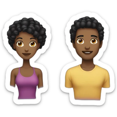 black women black hair and guy sticker
