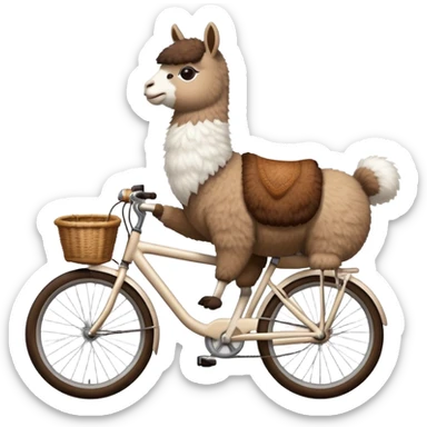 Lama on bike sticker