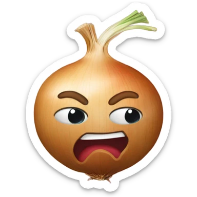 an onion in a red nightie sticker