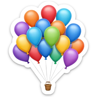 shaped flying balloons sticker