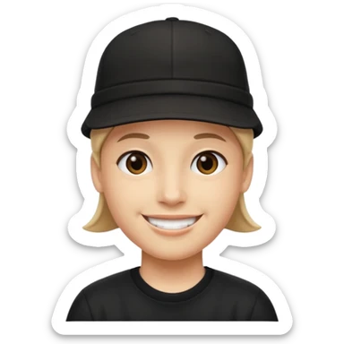 Con un gorro para atras color negro sticker