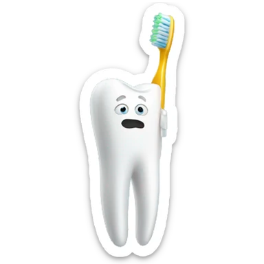 Toothbrush with legs sticker