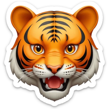 Roaring Dangerous tiger face sticker