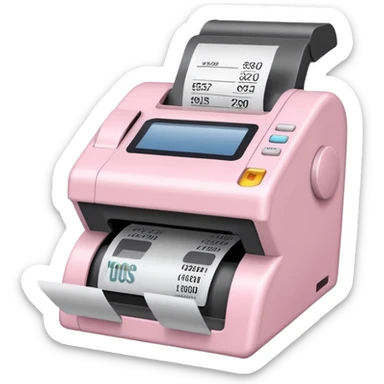 Light Pale Pink receipt machine Potable sticker