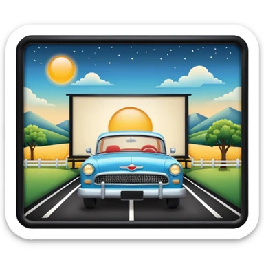 Drive in movies country summertime  sticker