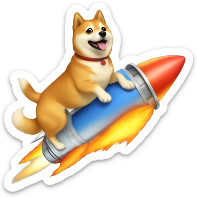 Doge riding a rocket sticker