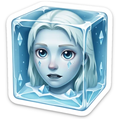 Necromancer in a block of ice sticker