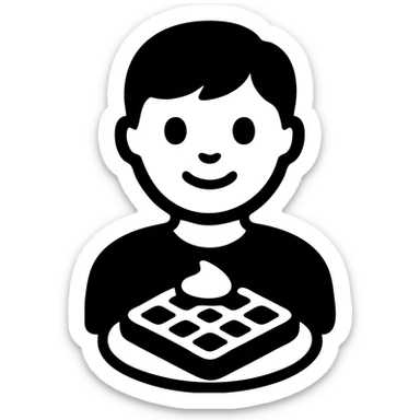 A boy named Maxim who loves to eat waffles with sour cream sticker