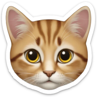 Kat als aardbei sticker