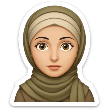 Portrait of a female Iraqi civilian with a neutral expression 1980 sticker