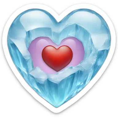 Heart + ice sticker