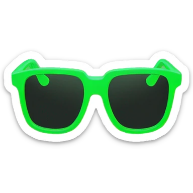 Green Neon-colored sunglasses with angular frames sticker