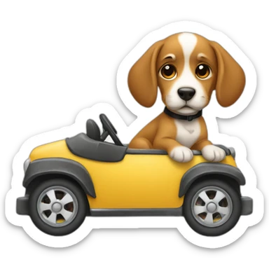 perrito-conduci-coche-niño sticker