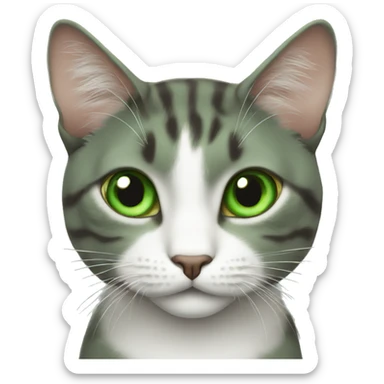 realistic green eyed cat sticker