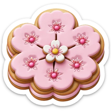 Cherry blossom shaped of a cookie sticker