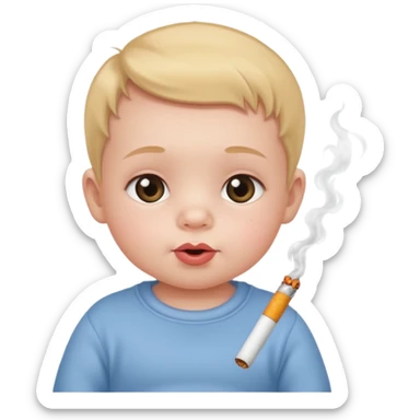 Baby smoking a cigarette sticker