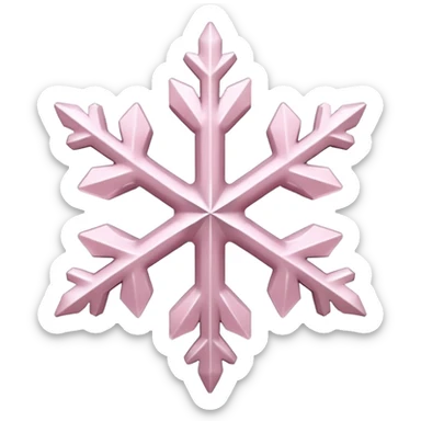 snow flake pale pink 3d glass texture sticker