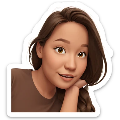 smiling girl with brown hair sticker