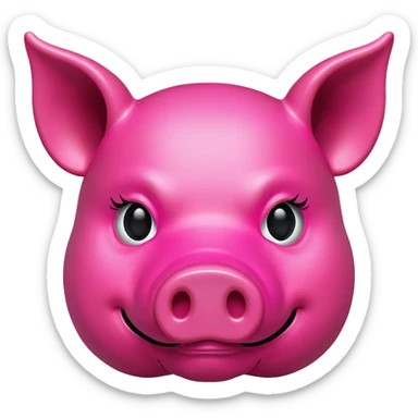  neon pink painted pig mask sticker