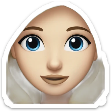 blonde girl with blue eyes and long eyelashes with dark eyebrows  sticker
