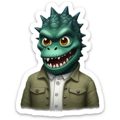 Godzilla dressed as Frankensteins monster  sticker