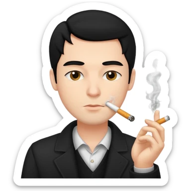 Has una persona fumando, Que tenga pelo negro  y sea hombre  sticker