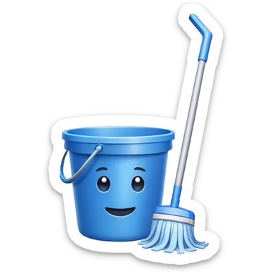 mop and bucket for cleaning sticker