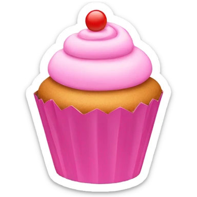 Pink cupcake.ribbon on the top sticker