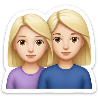 Girl with her cousin  sticker