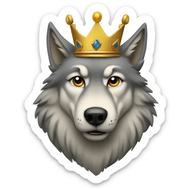 Wolf with a crown sticker