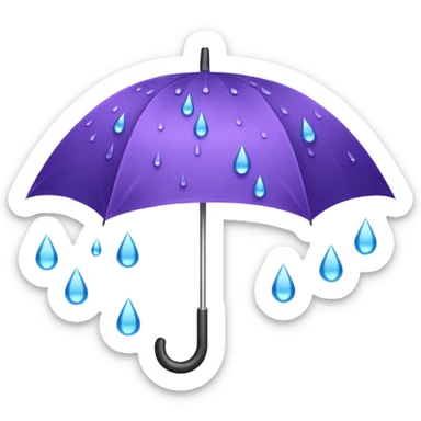 Umbrella with rain drops sticker