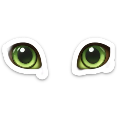 1 calico cat and 1 white cat both with green eyes sticker