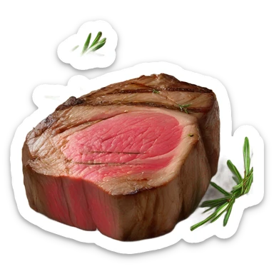 Medium rare filet mignon with butter and rosemary  sticker