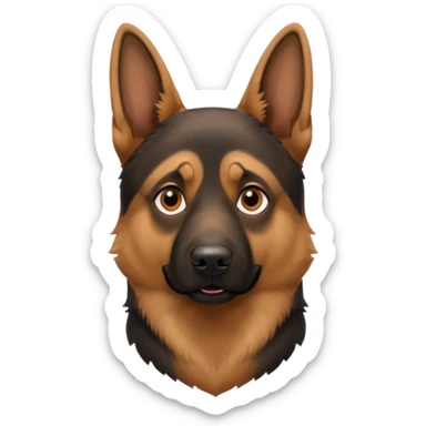 A German shepherd looking confused sticker